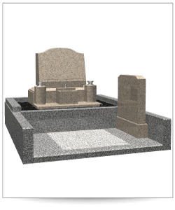洋型デザイン墓石・巻石セット　太平2